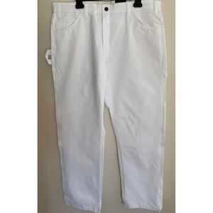 Dickies Men's 38 Painter Utility Pants White Relaxed  Hammer Loops Tool Pockets